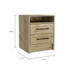 Eter Nightstand; Superior Top; Two Drawers -Light Oak