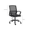 Office Chair Breathable Mesh, Computer Chair Lumbar Support, Modern Simple Adjustable Chair Height With Fixed Armrests, Suitable For Home Or Office (B