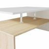 vidaXL Coffee Table Engineered Wood 35.4"x23.2"x16.5" Oak and White