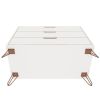 Manhattan Comfort Rockefeller Mid-Century- Modern Dresser with 3-Drawers in White