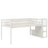 Loft bed with staircase ; White