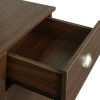 Home Office Computer Desk with Hutch; Walnut