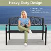 50" Outdoor Welcome Backrest Cast Iron Bench