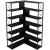 7-Tier Bookcase Home Office Bookshelf; L-Shaped Corner Bookcase with Metal Frame; Industrial Style Shelf with Open Storage; MDF Board