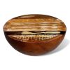 vidaXL Coffee Table Bowl-shaped with Steel Base Solid Reclaimed Wood