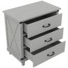 Modern Bedroom Nightstand with 3 Drawers Storage ; Gray(OLD SKU:WF281114AAE)