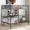 Loft Bed with Desk and Shelf ; Space Saving Design; Full; Black (OLD SKU:MF285665AAB)