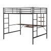 Loft Bed with Desk and Shelf ; Space Saving Design; Full; Black (OLD SKU:MF285665AAB)