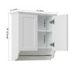 23x24x8.2 Inch Wooden Bathroom Medicine Cabinet for Storage with Adjustable Shelf;  Wall Mounted Bathroom Cabinet with Towel Bar;  MDF Material White