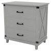 Modern Bedroom Nightstand with 3 Drawers Storage ; Gray(OLD SKU:WF281114AAE)