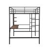 Loft Bed with Desk and Shelf ; Space Saving Design; Full; Black (OLD SKU:MF285665AAB)