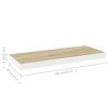 vidaXL Floating Wall Shelves 2 pcs Oak and White 23.6"x9.3"x1.5" MDF