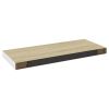 vidaXL Floating Wall Shelves 2 pcs Oak and White 23.6"x9.3"x1.5" MDF