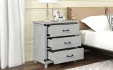 Modern Bedroom Nightstand with 3 Drawers Storage ; Gray(OLD SKU:WF281114AAE)