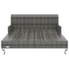 vidaXL 2-Person Patio Sun Bed with Cushions Poly Rattan Gray