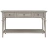 TREXM Classic Retro Style Console Table with Three Top Drawers and Open Style Bottom Shelf; Easy Assembly (Gray Wash)