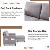 Orisfur. Reversible Sectional Sofa with Handy Side Pocket; Living Room L-Shape 3-Seater Couch with Modern Linen Fabric for Small Space