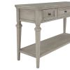 TREXM Classic Retro Style Console Table with Three Top Drawers and Open Style Bottom Shelf; Easy Assembly (Gray Wash)