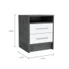 Rowley 2-Drawer 1-Shelf Rectangle Nightstand Smokey Oak and White