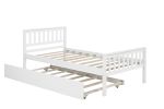 Twin Bed with trundle; White