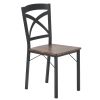 5-Piece Industrial Wooden Dining Set with Metal Frame and 4 Ergonomic Chairs