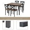 5-Piece Industrial Wooden Dining Set with Metal Frame and 4 Ergonomic Chairs