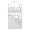 Multifunctional Twin over Twin House Bunk Bed with Staircase and Storage Space; White