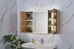 48in. W x 30 in. H LED Large Rectangular Aluminum Alloy Surface Mount Medicine Cabinet with Mirror