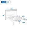 Platform Bed Frame with Headboard ; Wood Slat Support ; No Box Spring Needed ; Full; White