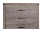 Brownish Gray Finish 1pc Bedroom Chest of 5 Drawers Melamine Laminate Dark Metal Hardware Corner Rivets