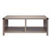 Farmhouse 2-Tier Coffee Table with Shelf;  ; Sofa Center Table;  Wood Coffee Table for Living Room; Rustic Oak