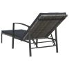 vidaXL Sun Loungers 2 pcs with Table Poly Rattan Gray