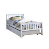 Twin Bed with trundle; White