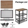 3-Tier Kitchen Microwave Cart, Rolling Kitchen Utility Cart, Standing Bakers Rack Storage Cart with Metal Frame for Living Room Gray RT