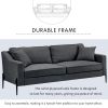 U-style Upholstered Modern Loveseat with Metal Legs â€šÃ„Ã¬ Durable with 2 Pillows; 2-3 People Seat Capacity