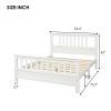 Full Platform Bed; Wood Platform Bed Frame with Headboard and Footboard; Easy Assembly; White RT