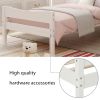 Twin Size Wood Platform Bed with Headboard and Wooden Slat Support (White) RT