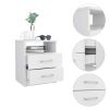 Napoles Nightstand; Superior Top; Two Drawers; One Shelf -White