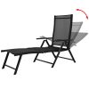 vidaXL Folding Sun Lounger Aluminum Black