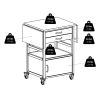 Bellini Drop Leaf Kitchen Cart, Coffee and Natural