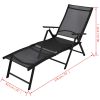 vidaXL Folding Sun Lounger Aluminum Black