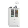 FCH Nordic Minimalist MDF Spray Paint Double Doors And Two Drawers Tv Side Cabinet Bathroom Cabinet White