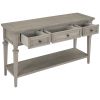 TREXM Classic Retro Style Console Table with Three Top Drawers and Open Style Bottom Shelf; Easy Assembly (Gray Wash)