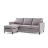 Orisfur. Reversible Sectional Sofa with Handy Side Pocket; Living Room L-Shape 3-Seater Couch with Modern Linen Fabric for Small Space