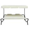 vidaXL Patio Lounge Bed with Canopy and Pillows Cream White