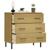 vidaXL Sideboard with 3 Drawers Brown 30.3"x15.7"x31.3" Solid Wood OSLO