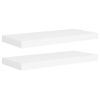 vidaXL Floating Wall Shelves 2 pcs White 23.6"x9.3"x1.5" MDF