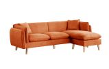 Brayden Orange Fabric Sectional Sofa Chaise