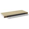 vidaXL Floating Wall Shelves 2 pcs Oak and White 23.6"x9.3"x1.5" MDF