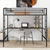 Loft Bed with Desk and Shelf ; Space Saving Design; Full; Black (OLD SKU:MF285665AAB)